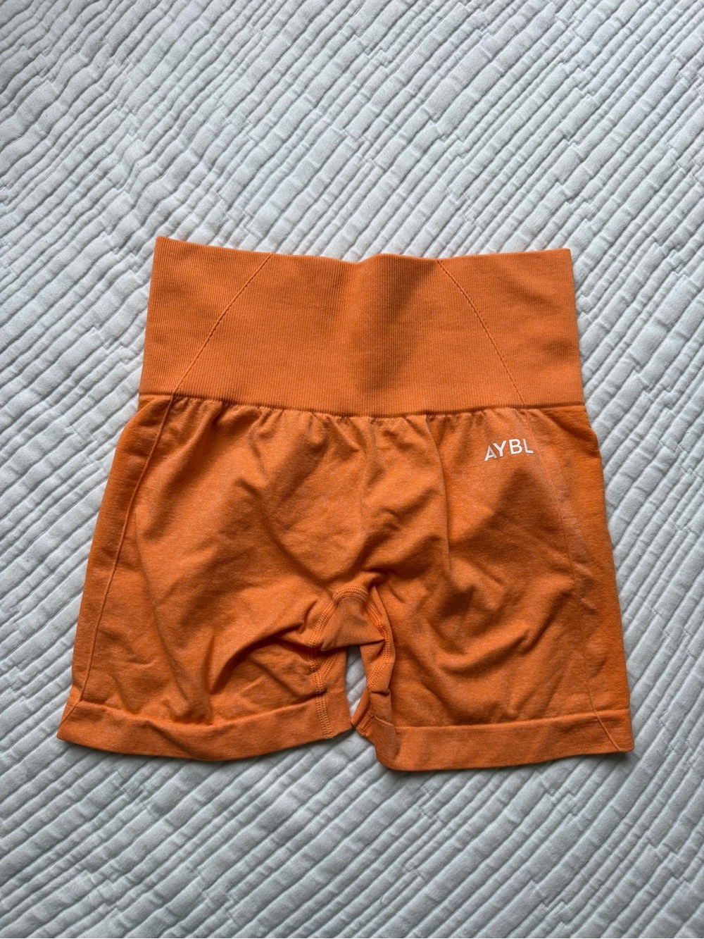 AYBL High-Waist Performance Shorts in Orange